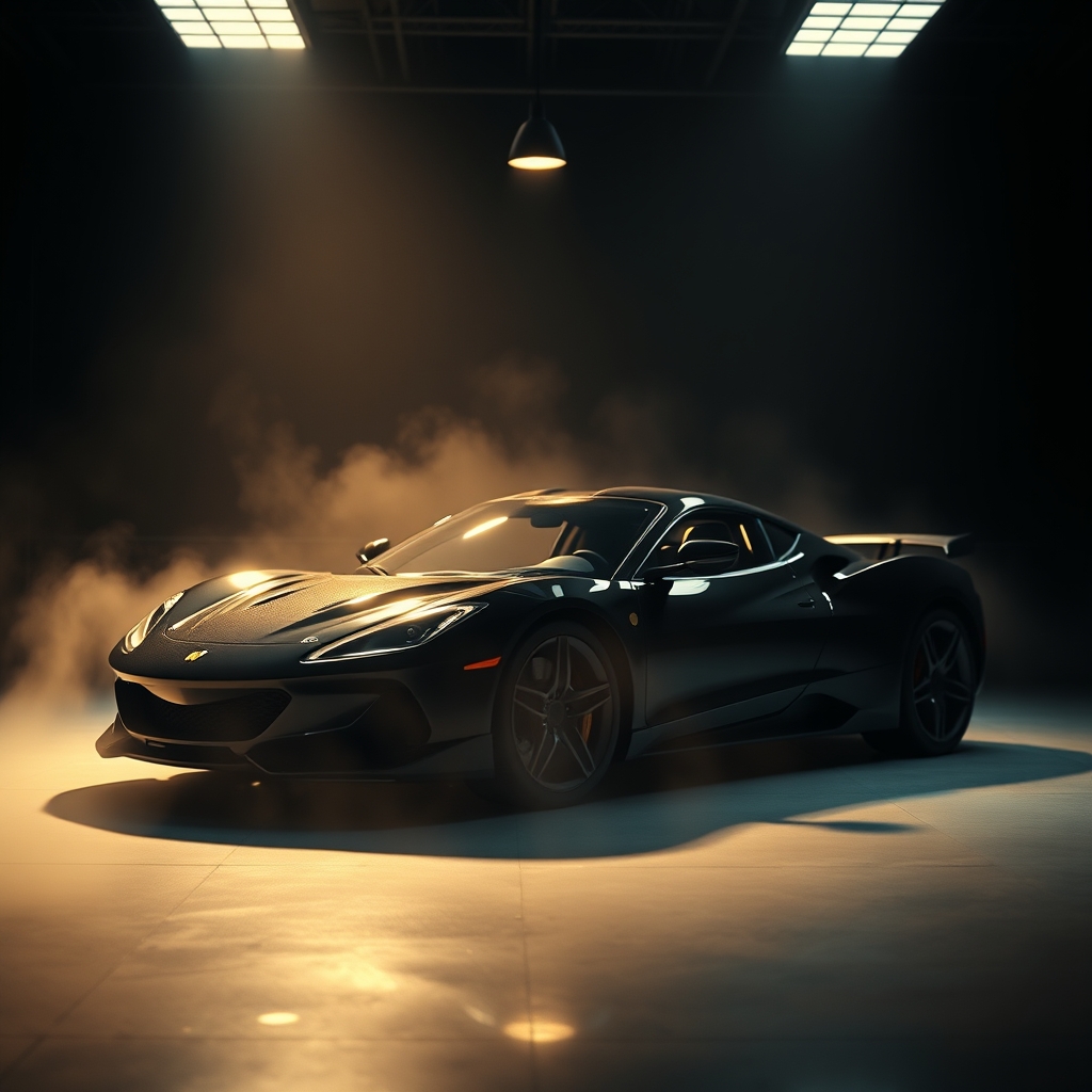 Black exotic under studio light after correction